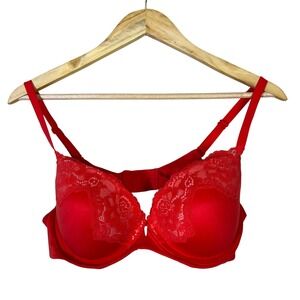 Maidenform Comfort Devotion Your Lift Push-Up Bra Womens 36C Hot Pink Lace Lined